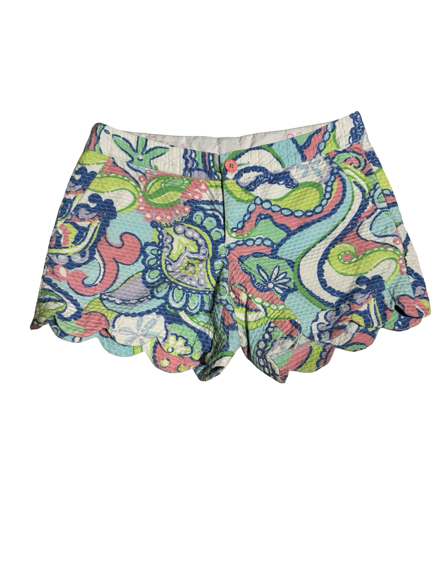 Lilly Pulitzer The Buttercup Scalloped Multicolored Shorts Women’s size 0