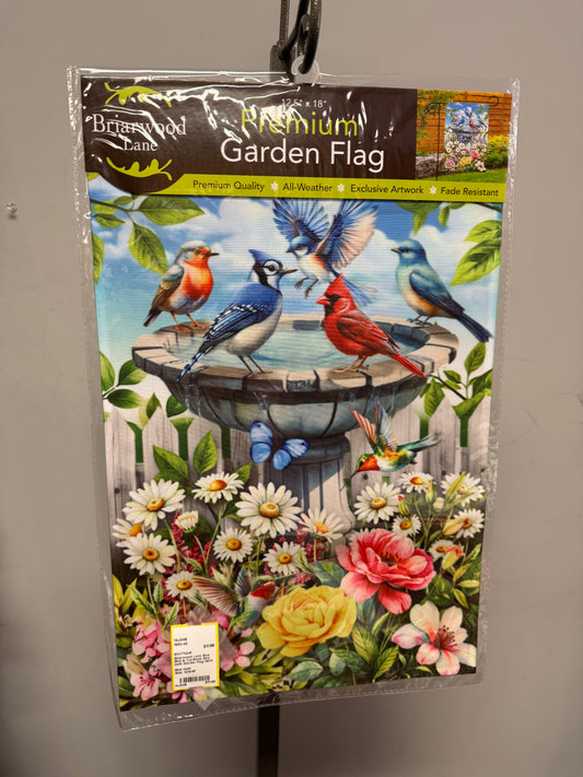 Briarwood Lane Backyard Bird Bath Garden Flag New